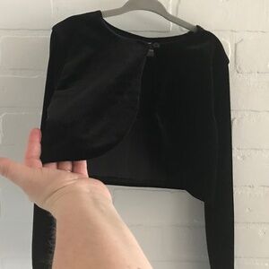 Girl’s Crop Cardigan Bolero Lovely black Velvet Size 6